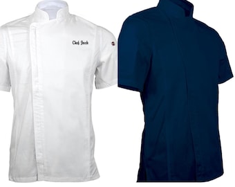 Custom Embroidered Chef Coat, Monogrammed Chef Coat, Custom Embroidery Chef Coat, Personalized Chef Coat, Custom Chef Jacket, Short Sleeve