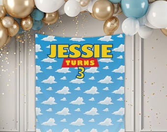 Custom Birthday Story Backdrop, Boy Birthday Party Theme, Toy Birthday Party, Kids Birthday decorations, Backdrop, Story Boys Birthday