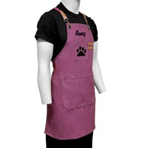 Dog Groomer Apron for Pet Groomer Gift for Dog Groomer Gift Personalized Embroidered Pet Grooming Apron Dog Groomer Smock Apron