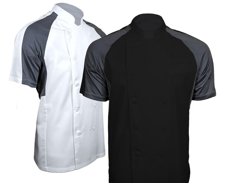 Personalized Chef Coat Short Sleeve Chef Shirt With Chef Hat Custom Restaurant Work Uniform Food Service Chef Jacket A-Black