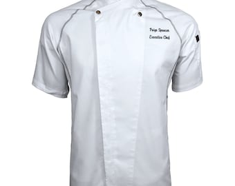 Chef Coat Custom Embroidered Chef Coat Professional Chef Coat Custom Embroidery Chef Coat Personalized Chef Coat Custom Chef Jacket Short