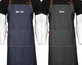 Custom Embroidered Apron Personalize Embroidered Apron for Men Women Custom Embroidery Text Apron Custom Monogrammed Apron Gift for Her
