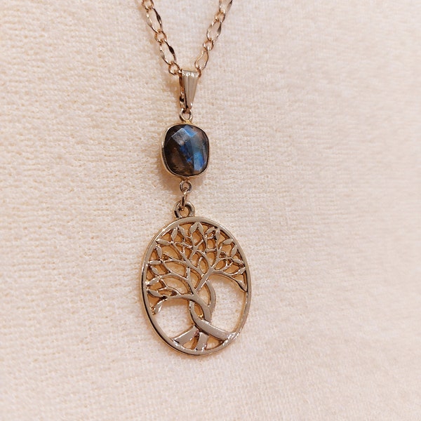 Collier arbre de vie et labradorite