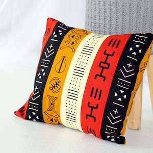 Cushion cover40 cm X 40 cm in ethnic print. Adinkras patterned cushion cover