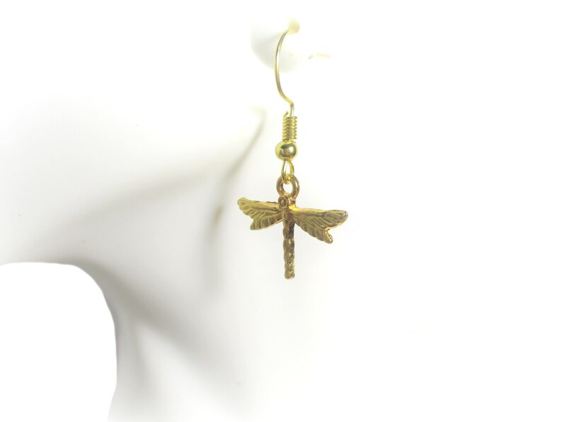 Golden Dragonfly Earrings