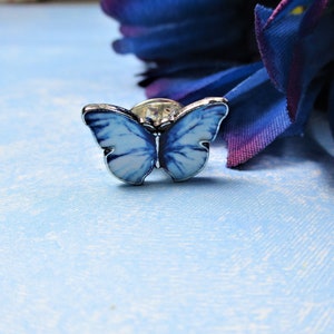 Butterfly Light Blue Enamel Pin