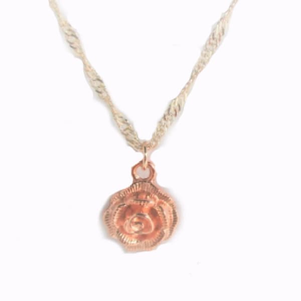 Rose Gold  Rose Necklace