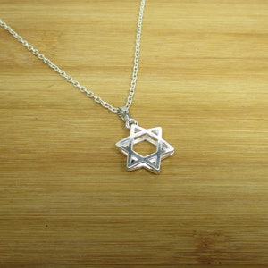 Bright Silverplate Star of David Necklace