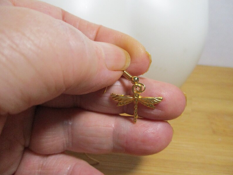 Golden Dragonfly Earrings