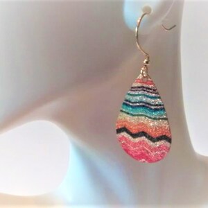 Lightweight Copper Enameled Drop Earrings