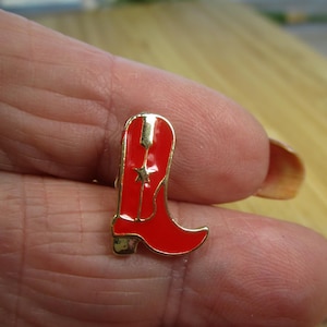 Enamel Red Cowboy Boot Pin