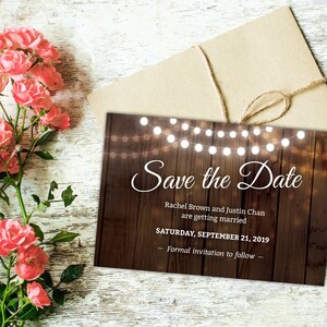 Rustic Save the Date Template, Printable Save the Date Postcard, Hold the Date Card, Digital ...