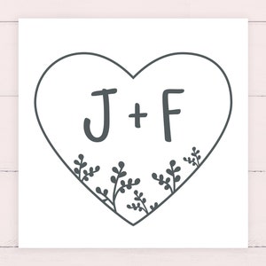 Rustic Wedding Logo Design with Heart and Initials, Country Wedding Monogram Logo