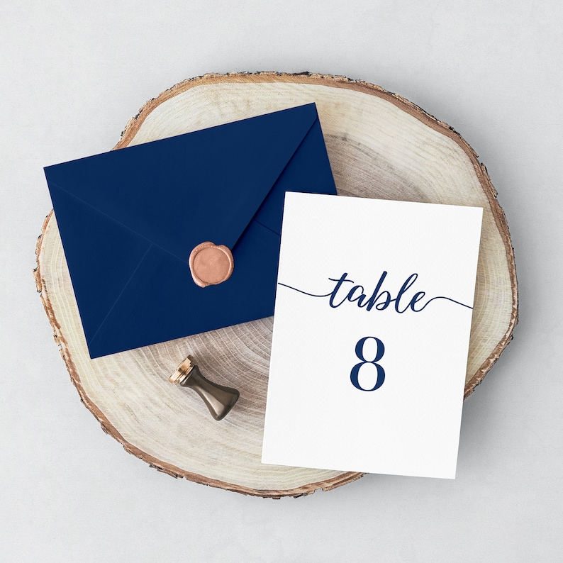 Navy Blue Table Numbers Printable Numbers Template for - Etsy France