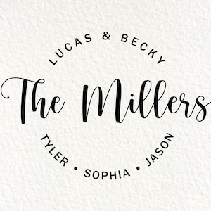 Family Name Logo with Last Name, Parent's First Names, and Kid's Names | Personalized Family Name SVG Digital File