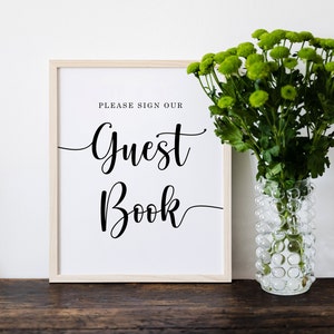 Printable Sign Our Guest Book Sign Template for Wedding