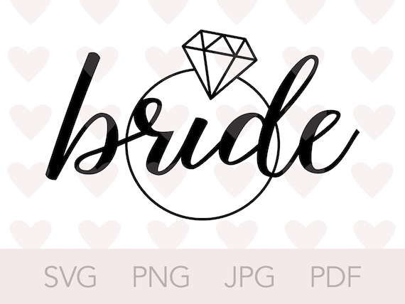 Bride Svg Wedding Logo Design With Diamond Engagement Ring Etsy