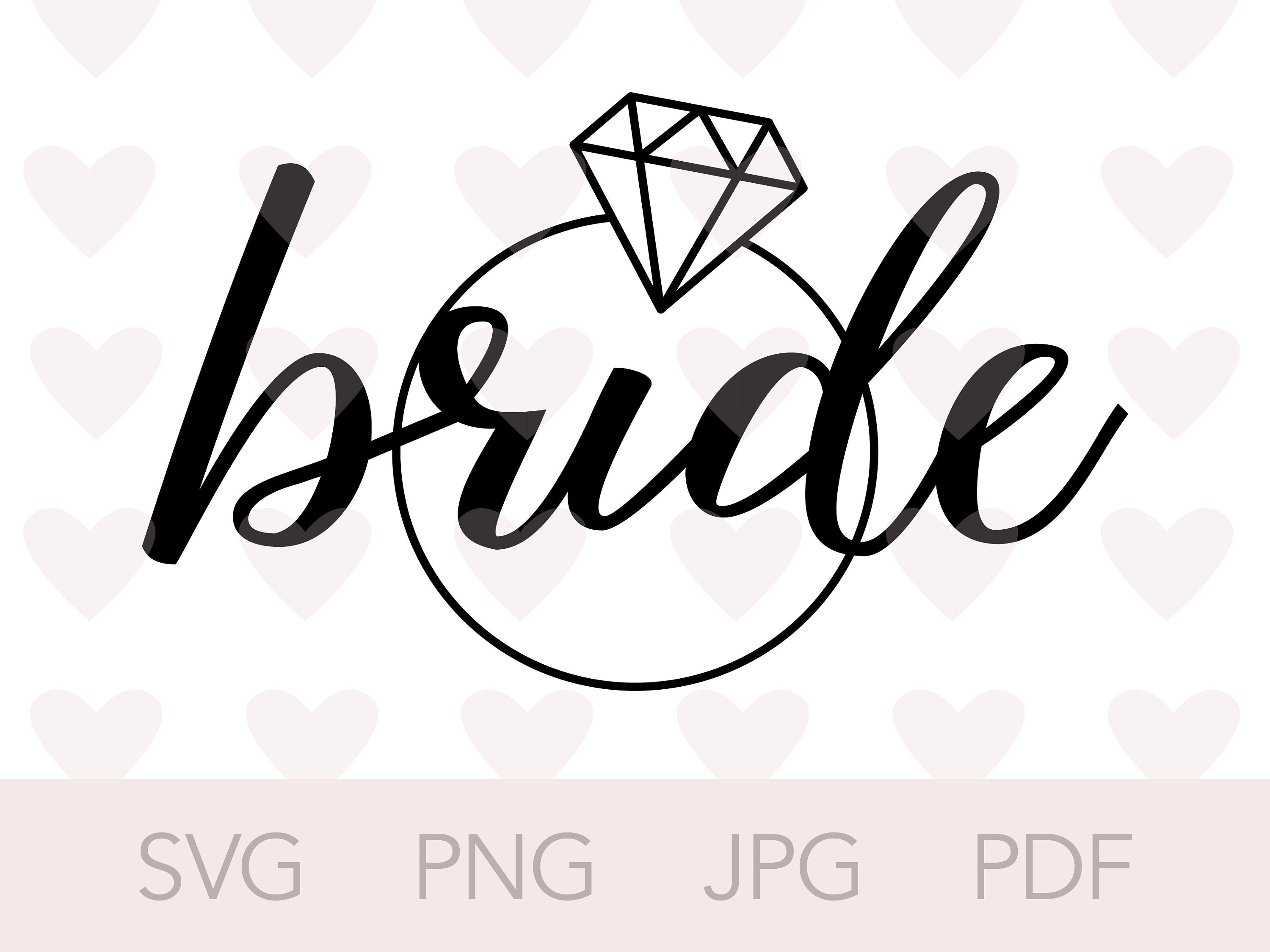 Download Bride Svg Wedding Logo Design With Diamond Engagement Ring Etsy