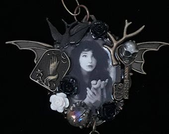 Kate Bush "The Sensual World" mixed media necklace/choker. Avant Garde, gothic, spooky,powerful woman, Halloween all year long!