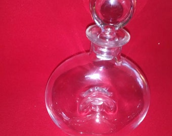 Glass doughnut decanter,vintage,