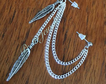 Double Piercing Feather Cartilage Earring