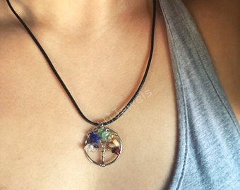 New Tree of Life Chakra Gemstone Necklace