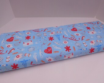 1112 Nurse Tossed Allover Fabric; Fabric By the Yard; Fat Quarters to Full Yards;