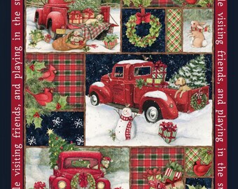 Red Truck Fabric Etsy