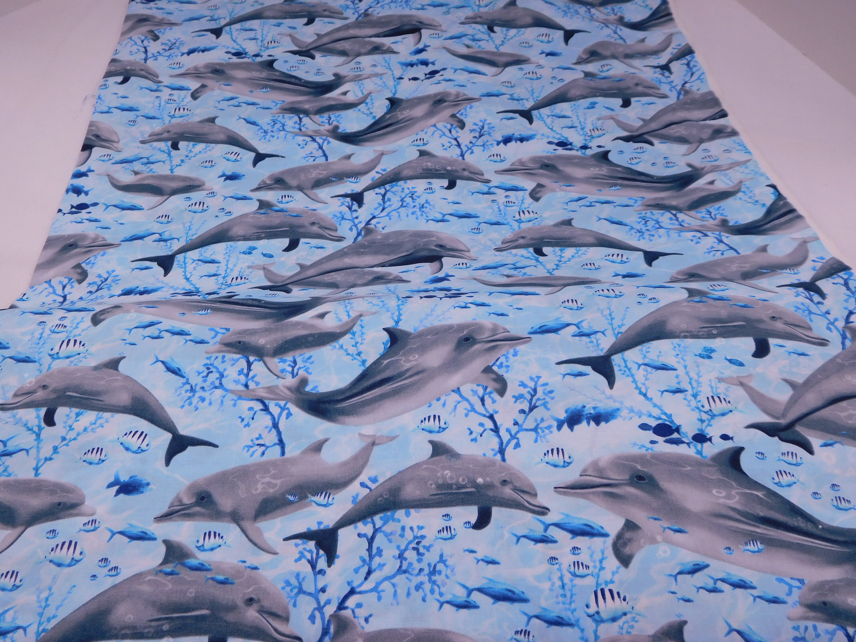 1161 Dolphins Fabric Fabric by the Yard Fat Quarters to Full Etsy