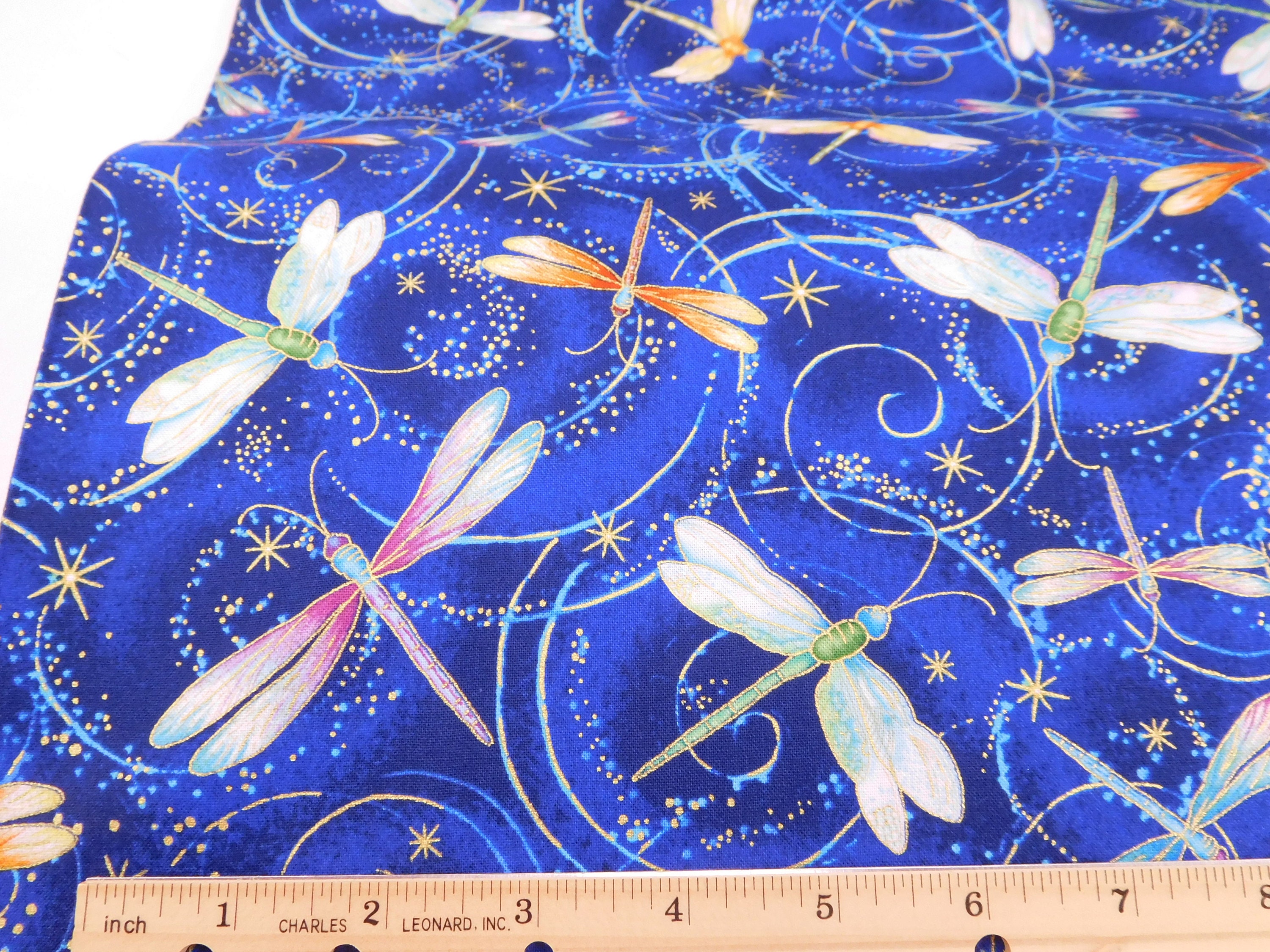 1266 Dancing Dragonflies Cotton Fabric by the Yard Fat Etsy UK