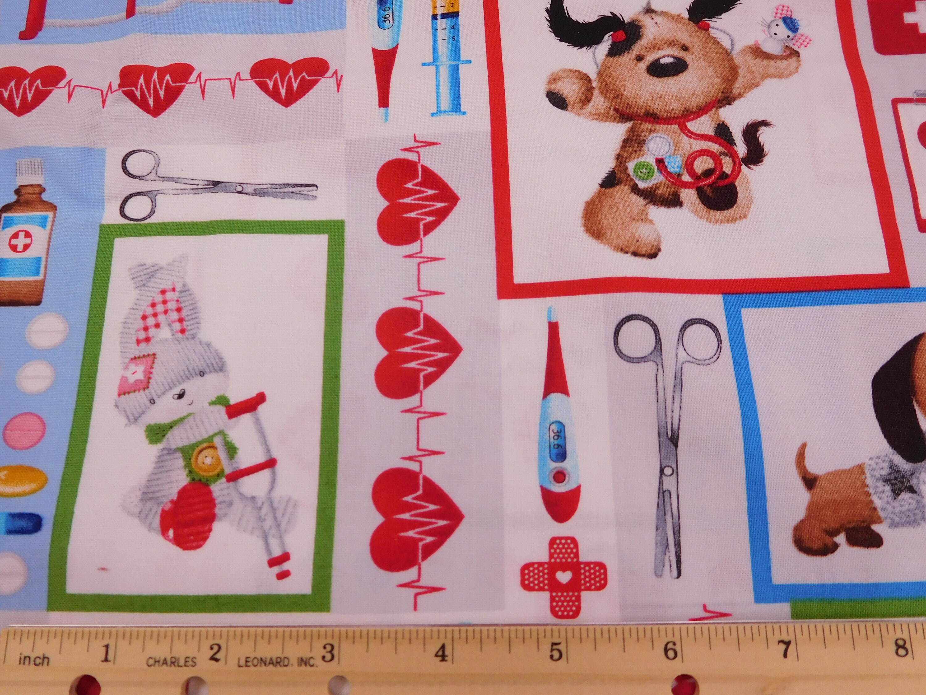 1213 Medical Patchwork Cat and Dog Fabric Fabric By the Yard Etsy