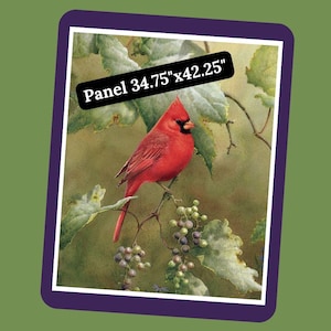 922 Cardinal Orchard Cotton Fabric Panel: David Textiles Quilting Print - Grape Vineyard