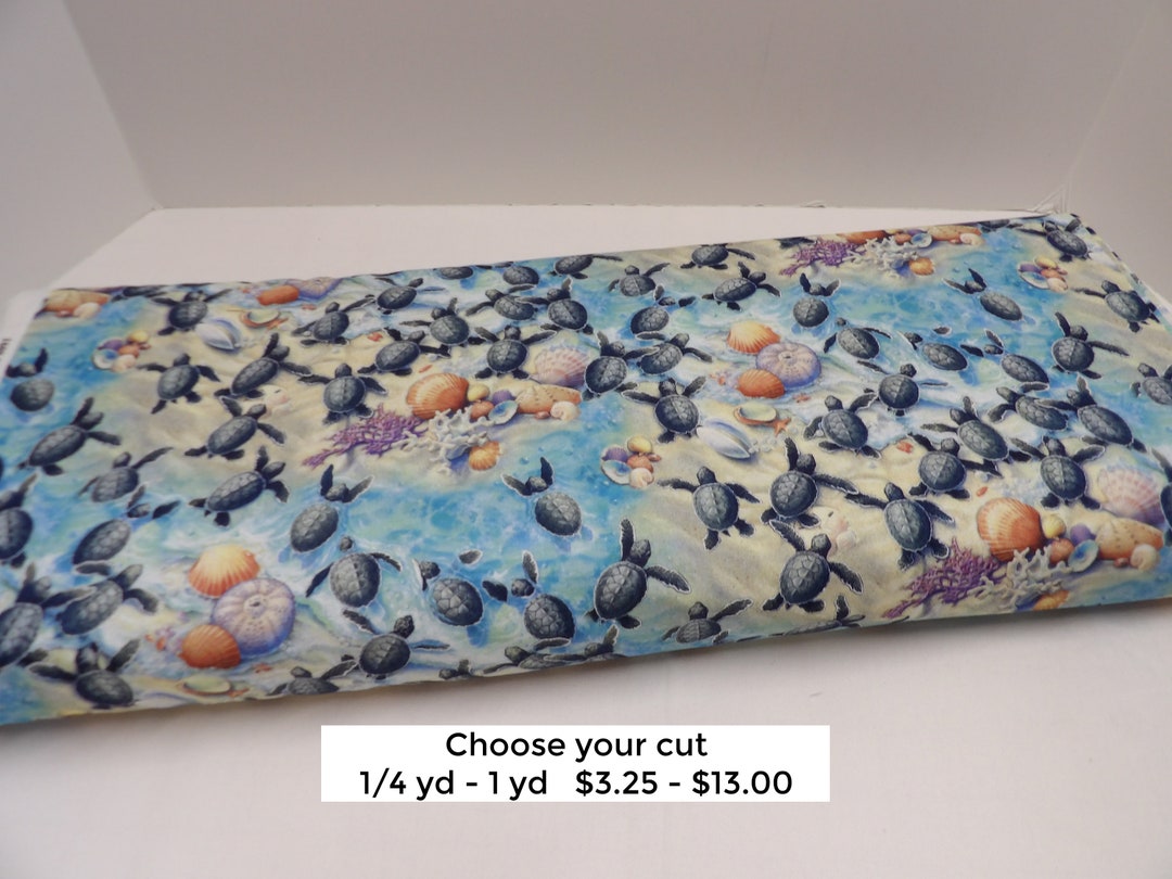 1623 Baby Sea Turtles Cotton Fabric by the Yard From Elizabeth Etsy