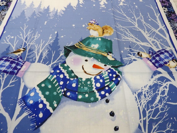 Easy Fabric Panel Quilt Kit Winter Woodland Christmas Snowman
