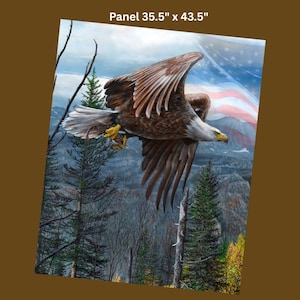 1761 May Freedom Forever Fly 100% Cotton Fabric Panel - IN STOCK - 35.5"Wide x 43.5"Long, David Textiles, America the Beautiful Collection