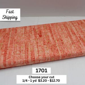 Tela 100 % algodón 1701 Coral Metallic Blender de Windham Fabrics, colección Uncorked, patrón 50107 M-38, cortada a medida o Fat Quarters.