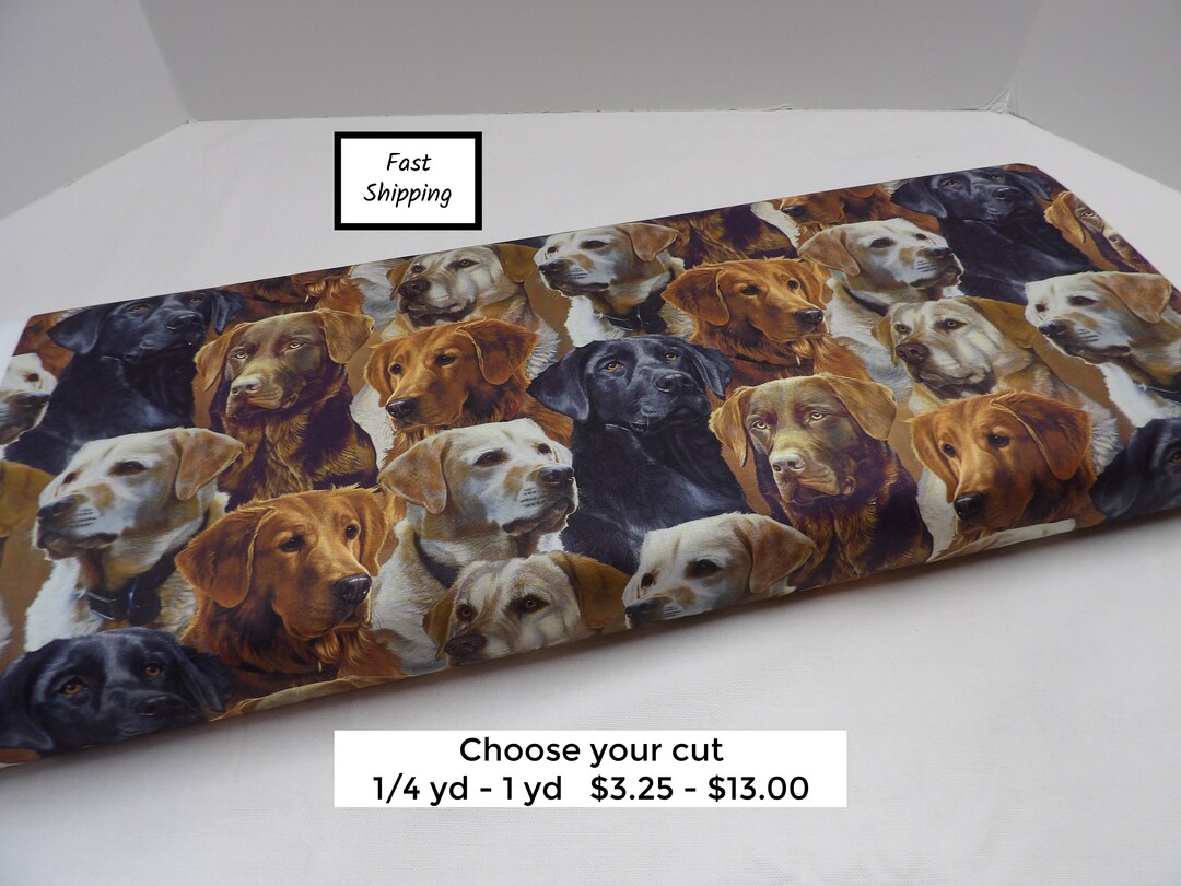 1658 Retrievers Allover Cotton Fabric by the Yard David Textiles