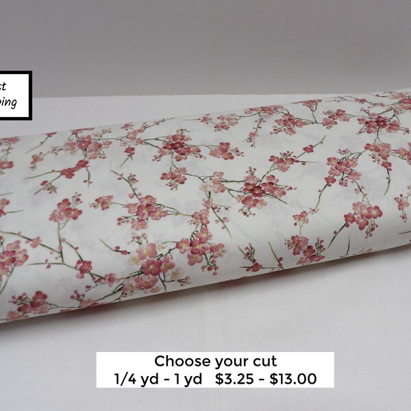 1273 Cherry Blossom fabric by the yard, sakura cotton fabric from Timeless Treasures, by Chong-a Hwang, fat quarters, small fabric cuts