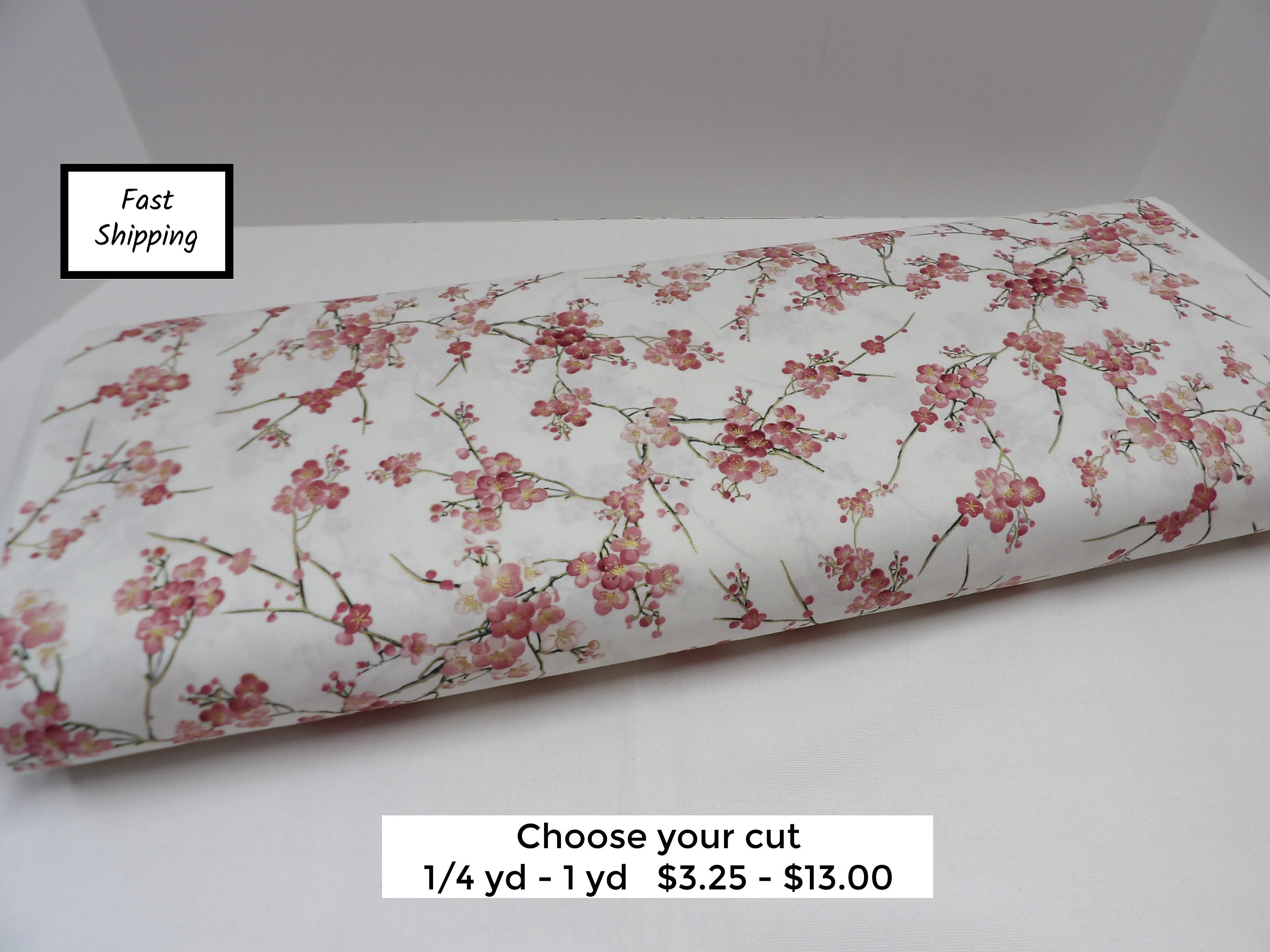 50pcs Cotton Quilting Fabric Sakura Pattern Cloths Pre-Cut Quilt