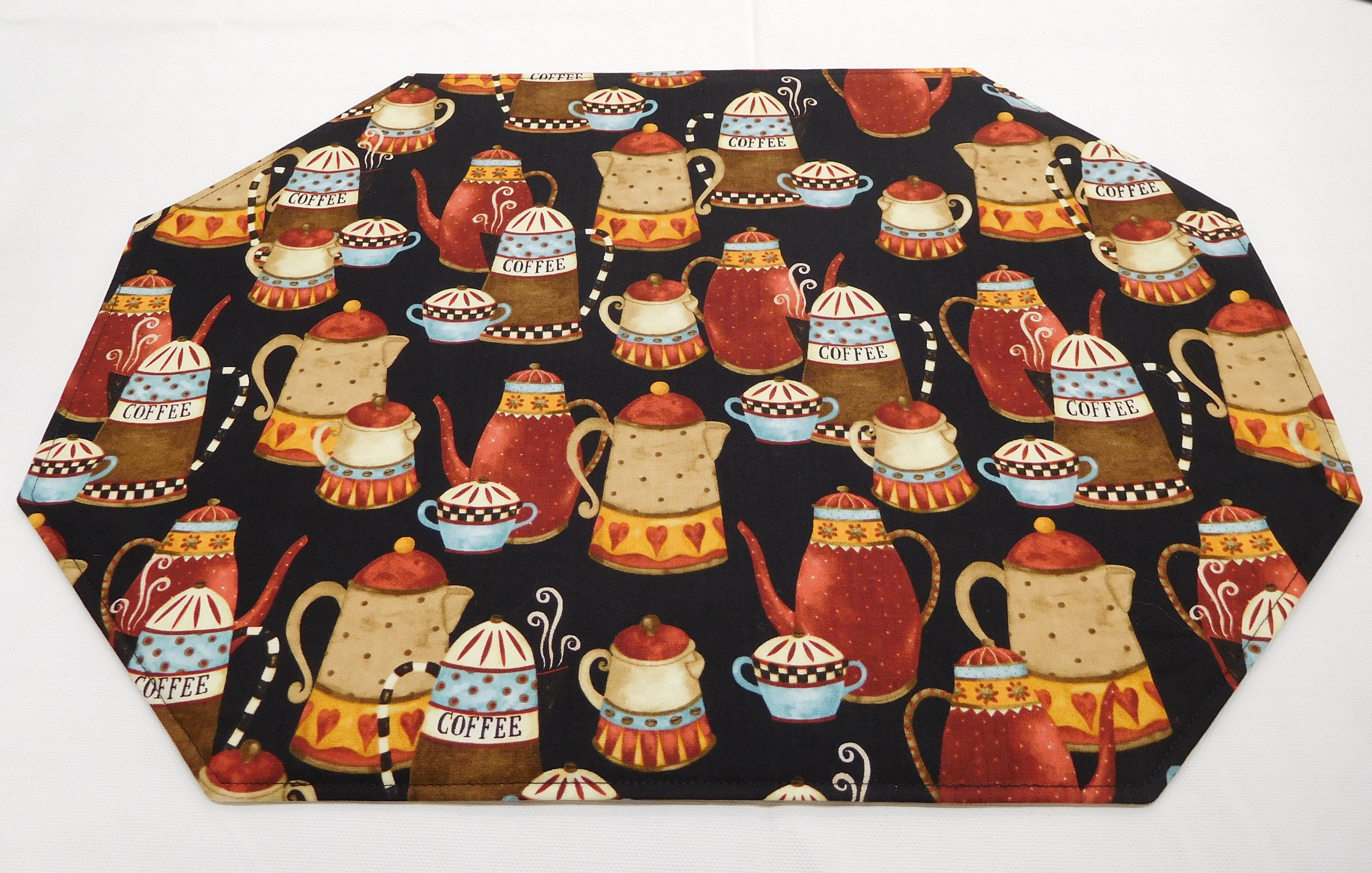 717 Coffee Theme Placemats Set Place Mat Pairs Coffee Lovers Etsy