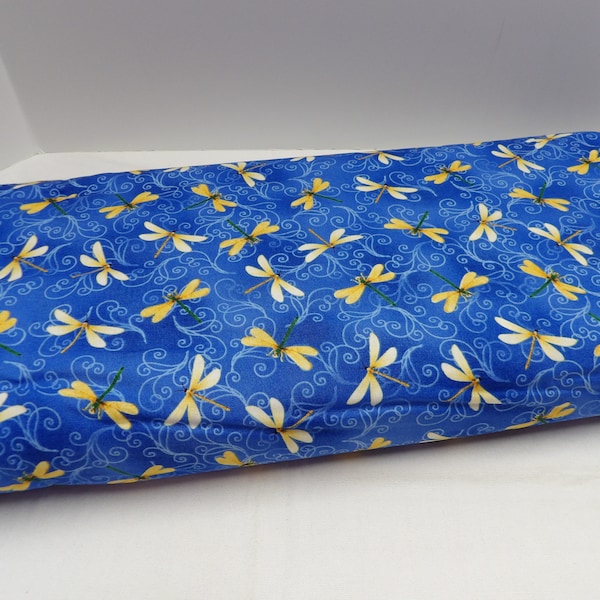 1487 Yellow Dragonflies and blue swirls fabric by the yard. Henry Glass Water Lily Magic by Jan Mott. Fat quarters, yardage, choose your cut
