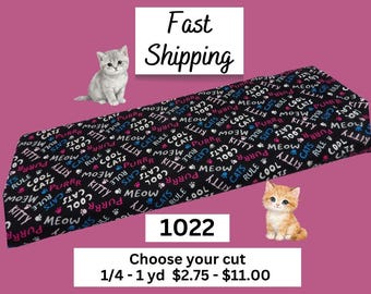 1022 Cat & Kitten Lover Cotton Fabric: for Quilts and Crafts, Unique Gifts for Kitty Lovers
