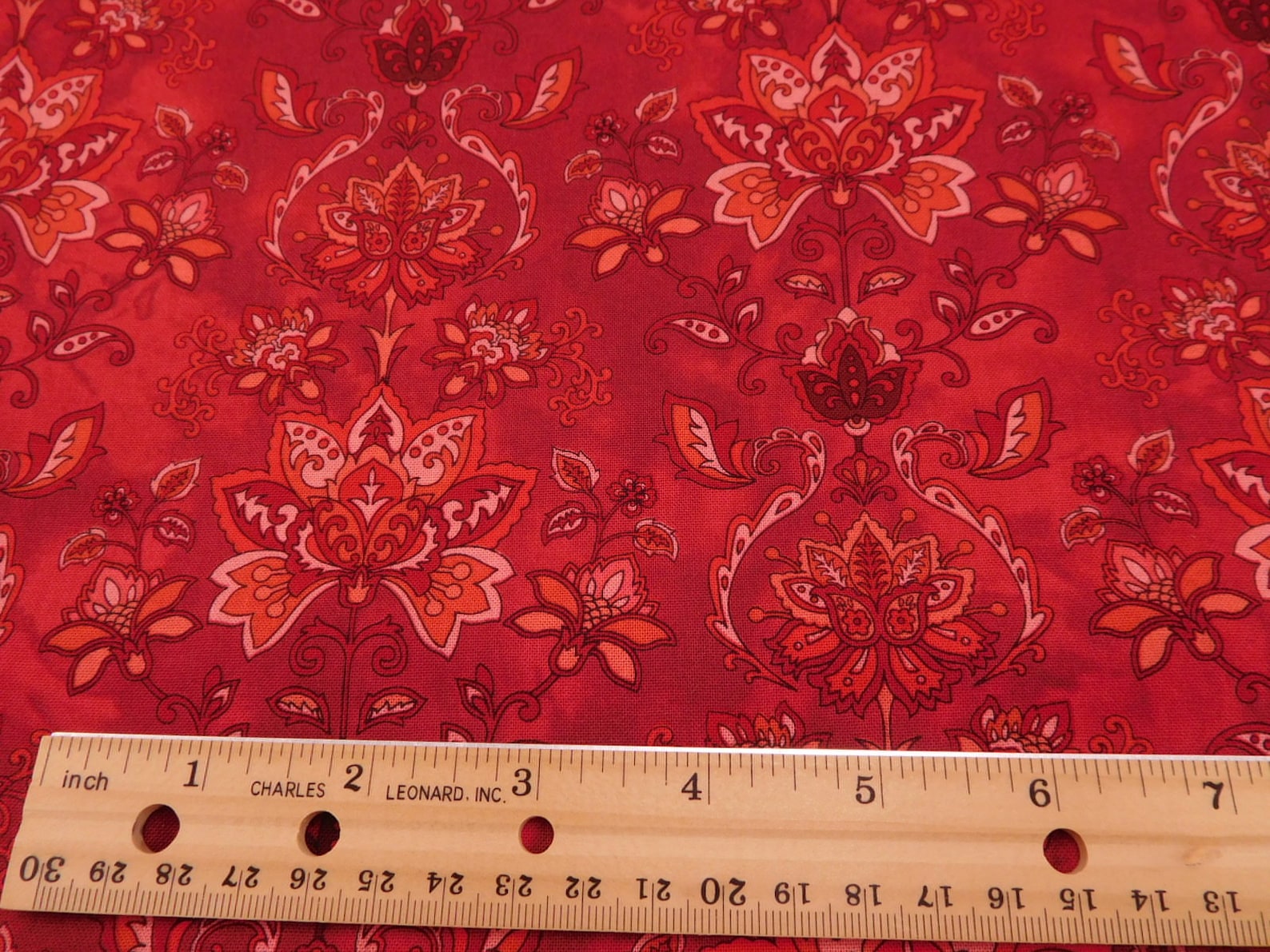 1323 Red Damask Fabric by the Yard Jacobean Joyeux Red Tonal Etsy