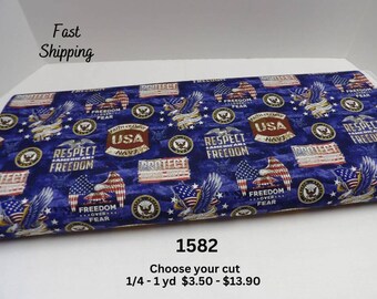 1582 Navy Camo Flag Allover cotton fabric by the yard. NEW from Sykel #1338N. Yardage, fat quarters, choose your cut. Military fabric.