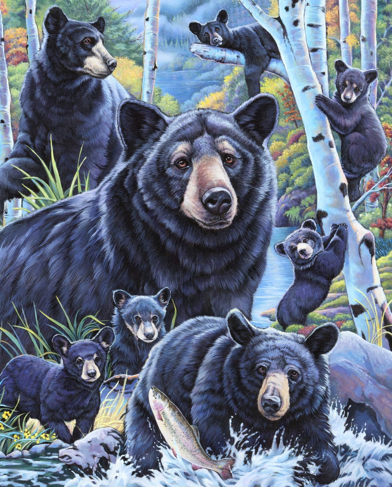 Lodge Wildlife Series-Brown Bear Cast Iron Skillet 12 in. Black