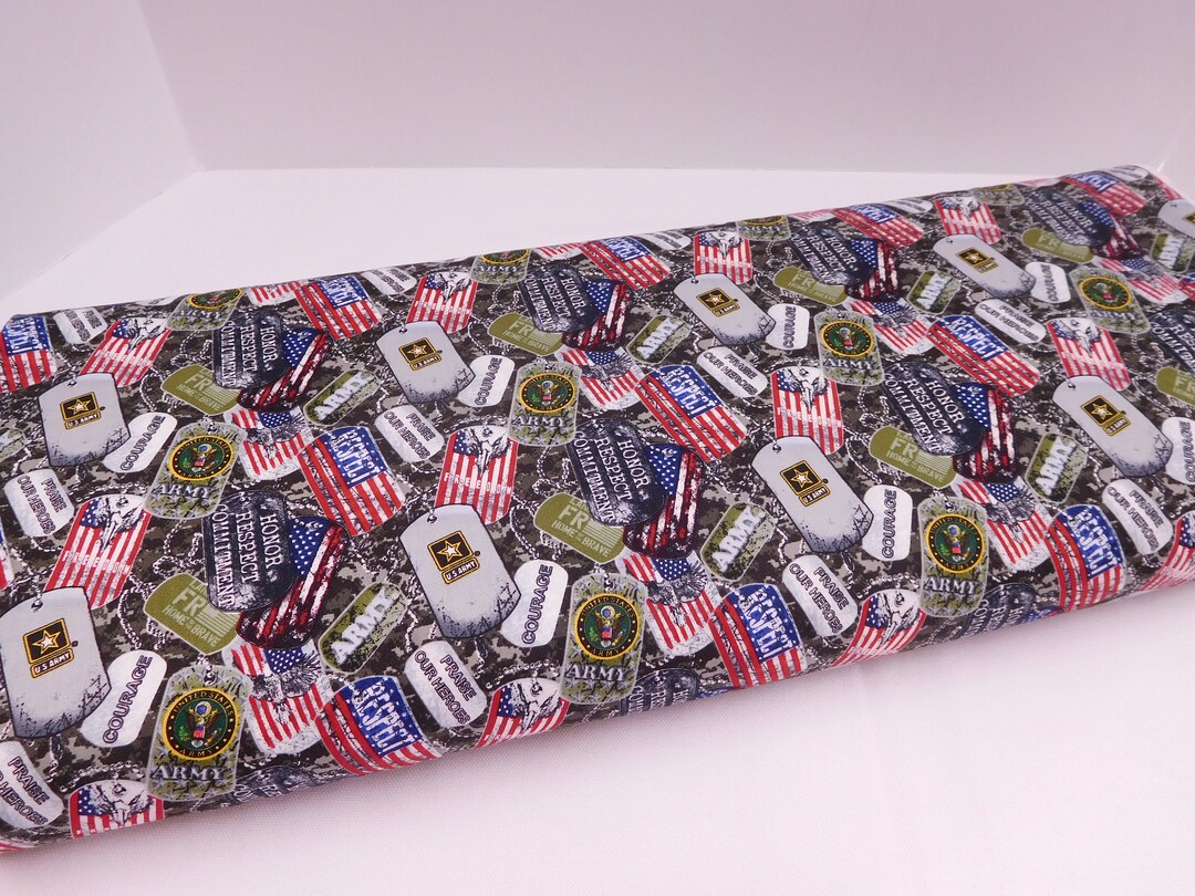 1077 US Army Fabric Military Cotton Fabric by the Yard Sykel, Fat Quarters, Small Fabric Cuts