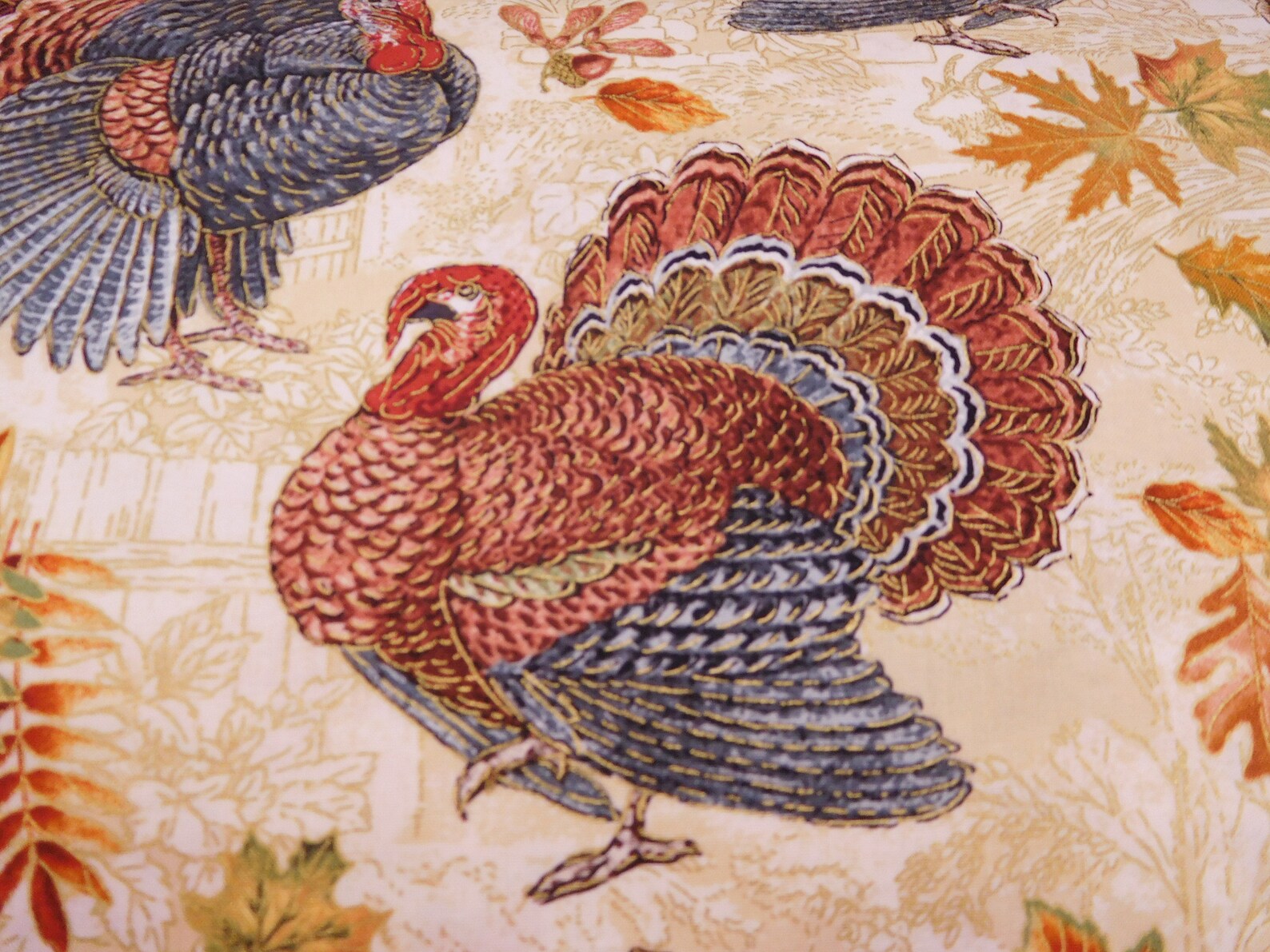1074 Thanksgiving Turkey Fabric Fabric By the Yard Fat Etsy