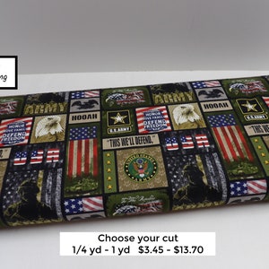 1585 Army Block Print cotton fabric by the yard. NEW from Sykel #1339A. Yardage, fat quarters, choose your cut. US military fabric.