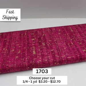 May include: A rectangular piece of fabric with a vibrant fuchsia base and a gold, textured pattern. The fabric has a vertical, brushstroke-like design. The text "Fast Shipping" is in the upper left corner.