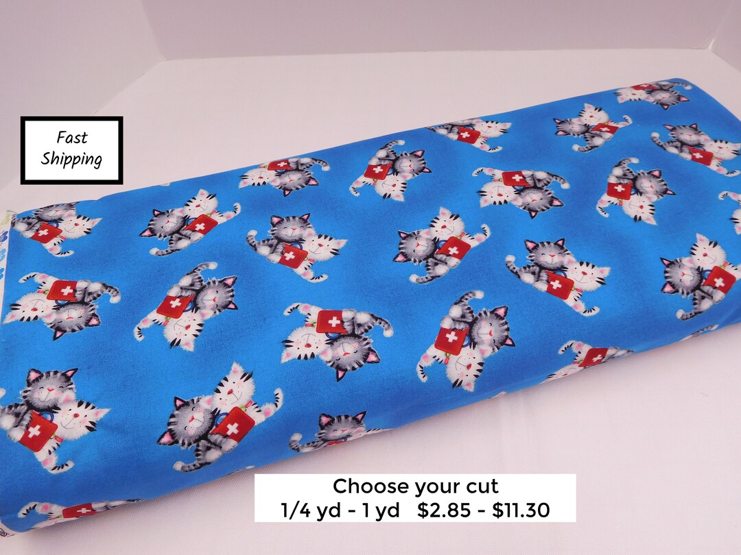 1214 Animal Print Medical Theme Cotton Fabric by the Yard, Henry Glass